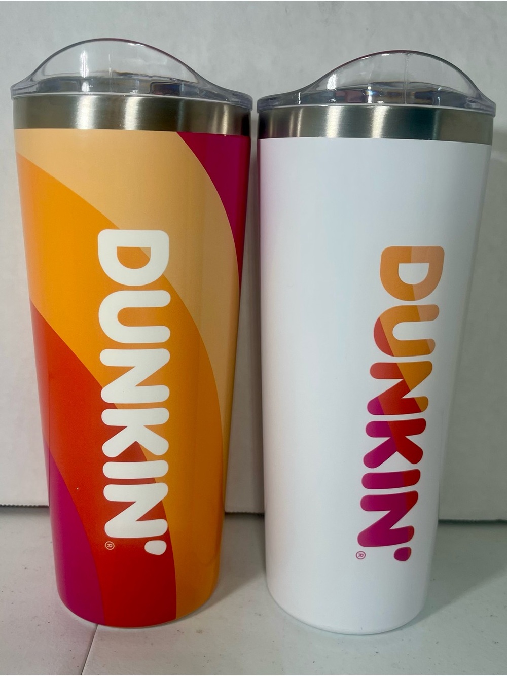 Dunkin Donuts 20oz Travel Tumbler Qty 2 Stainless 2023 RB0123 Ice Coffee
